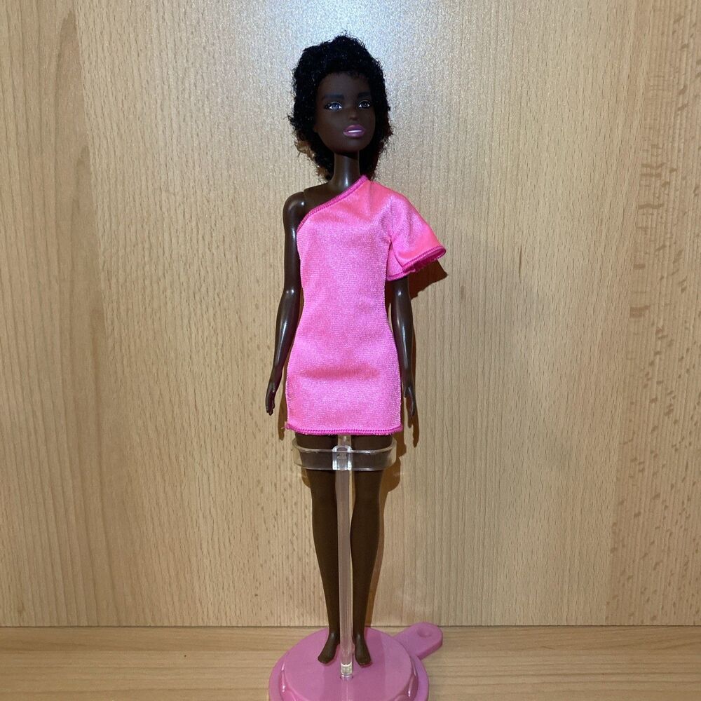 Barbie Rainbow Pack African American Doll Black Hair Pink Dress
